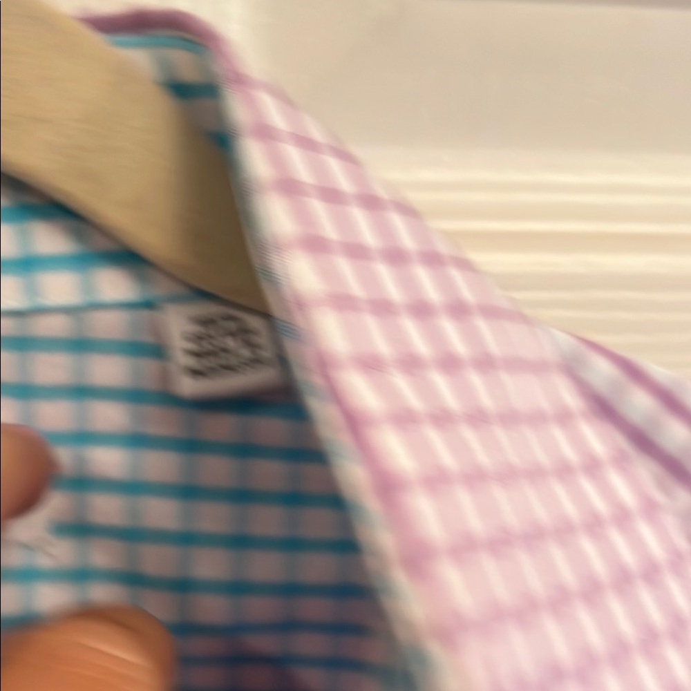 Isaac Mizrahi Purple and White Casual Button Down Shirt - Picture 3 of 4
